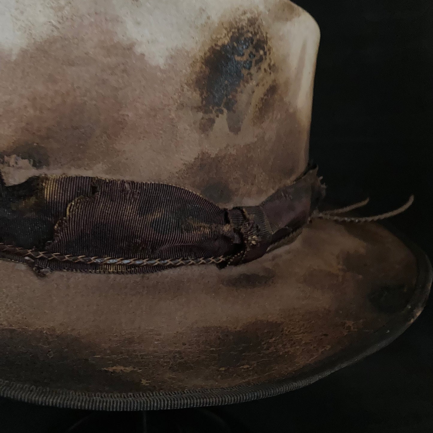 Hand-dyed brown fedora hat