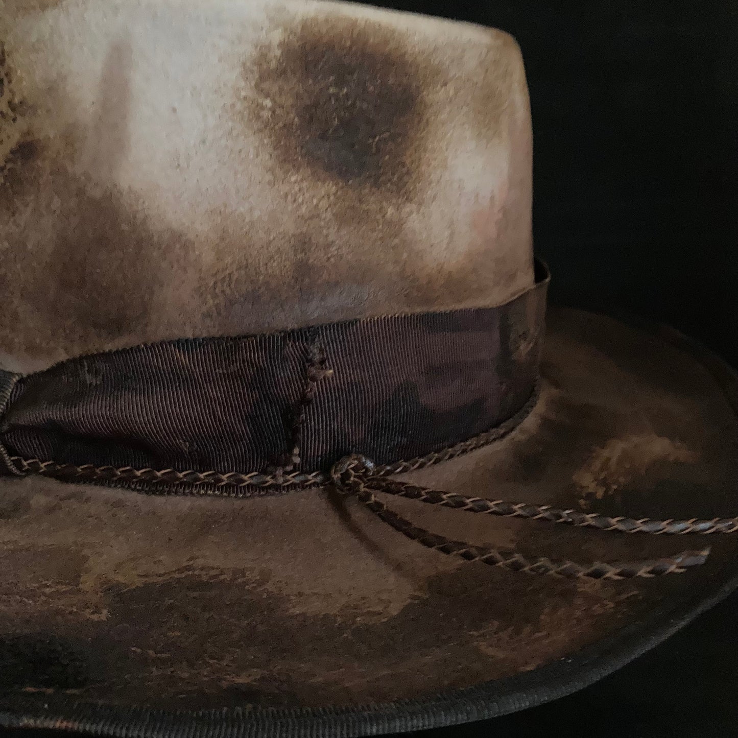 Hand-dyed brown fedora hat