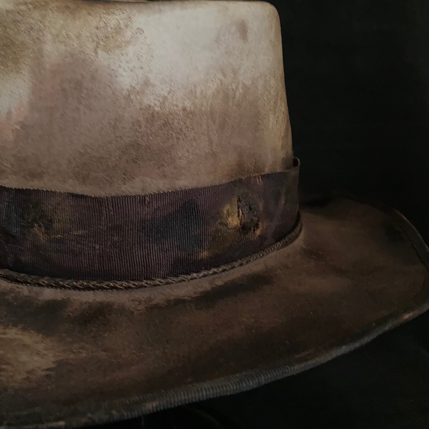 Hand-dyed brown fedora hat