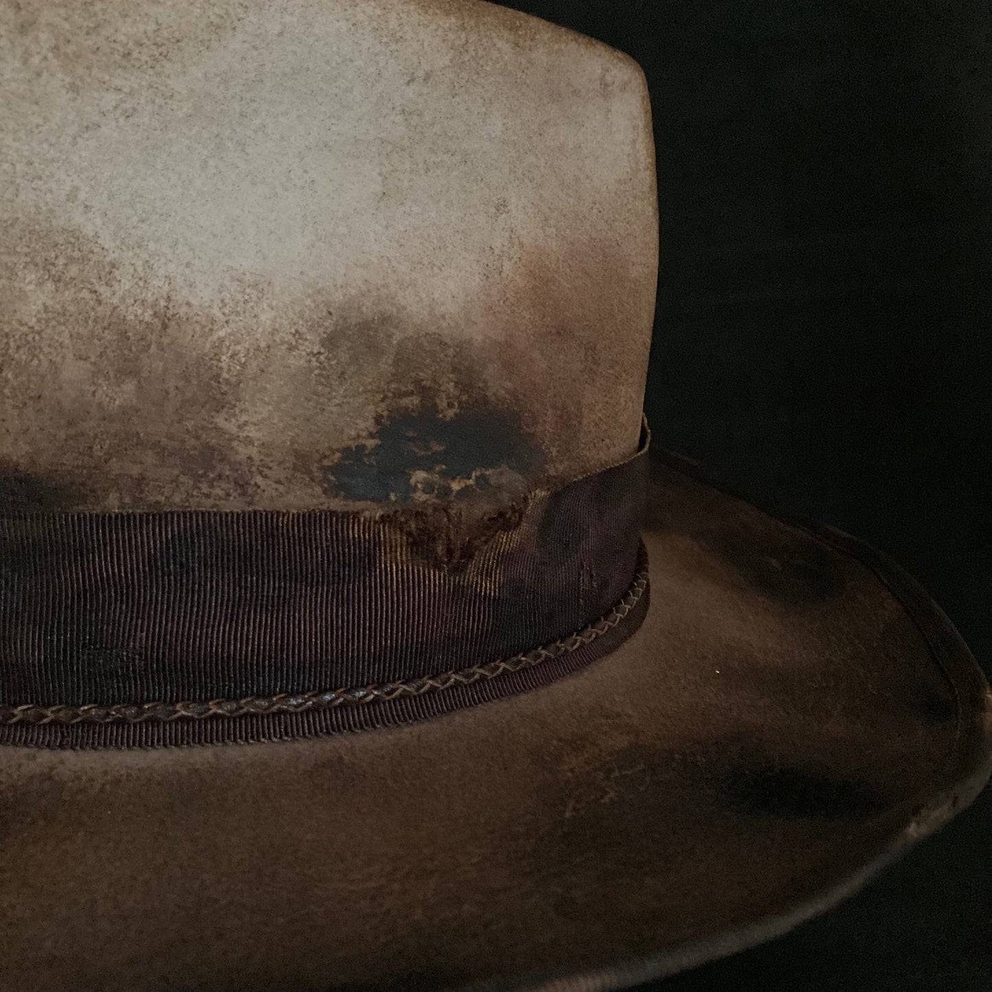 Hand-dyed brown fedora hat