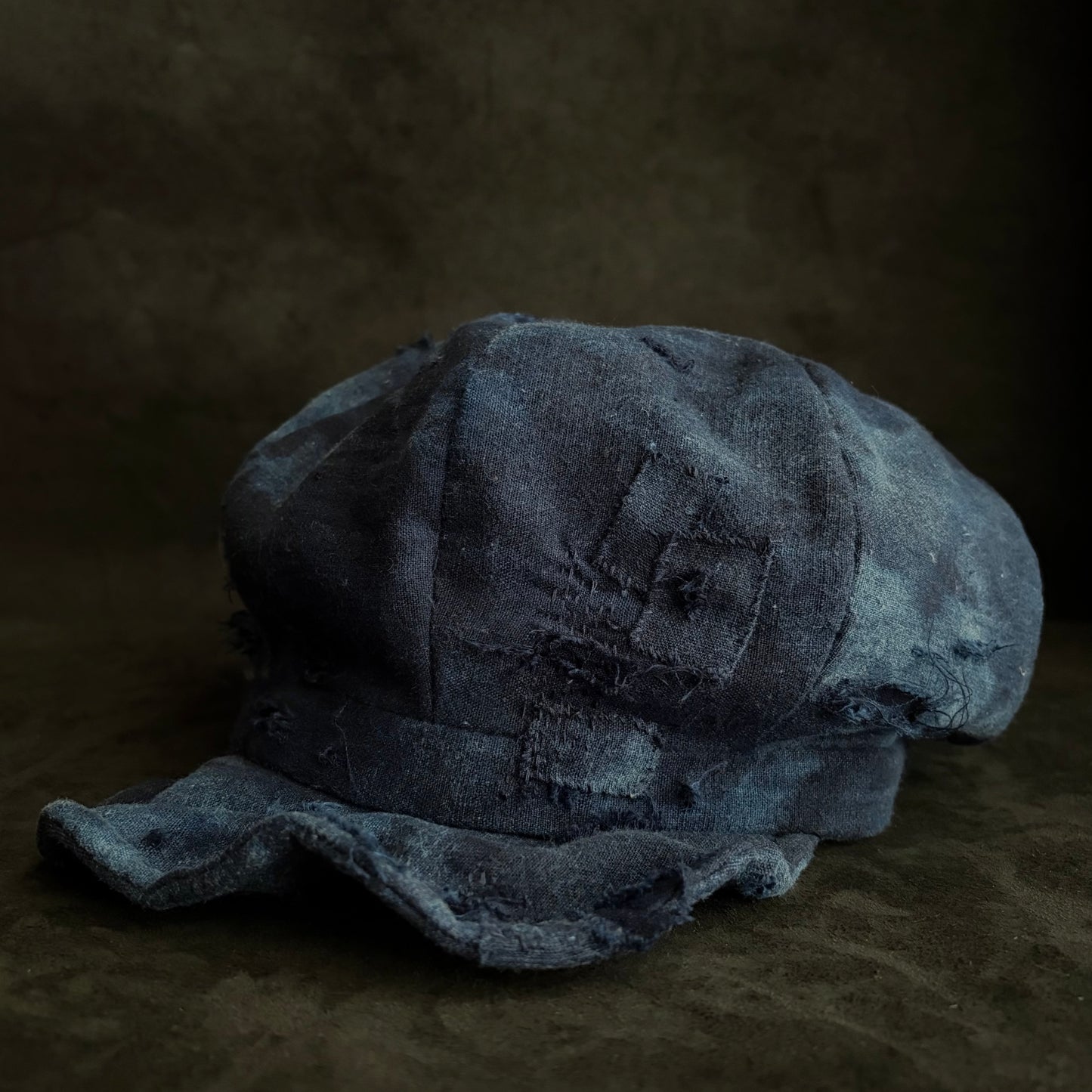 Fading indigo patchwork casquette