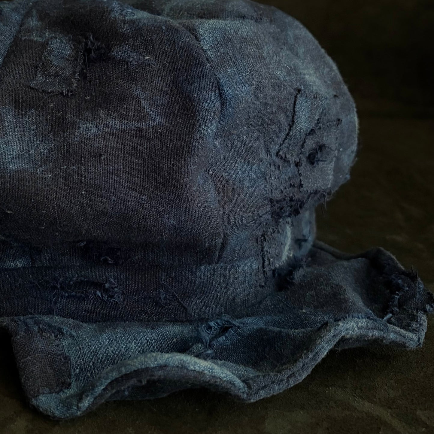 Fading indigo patchwork casquette