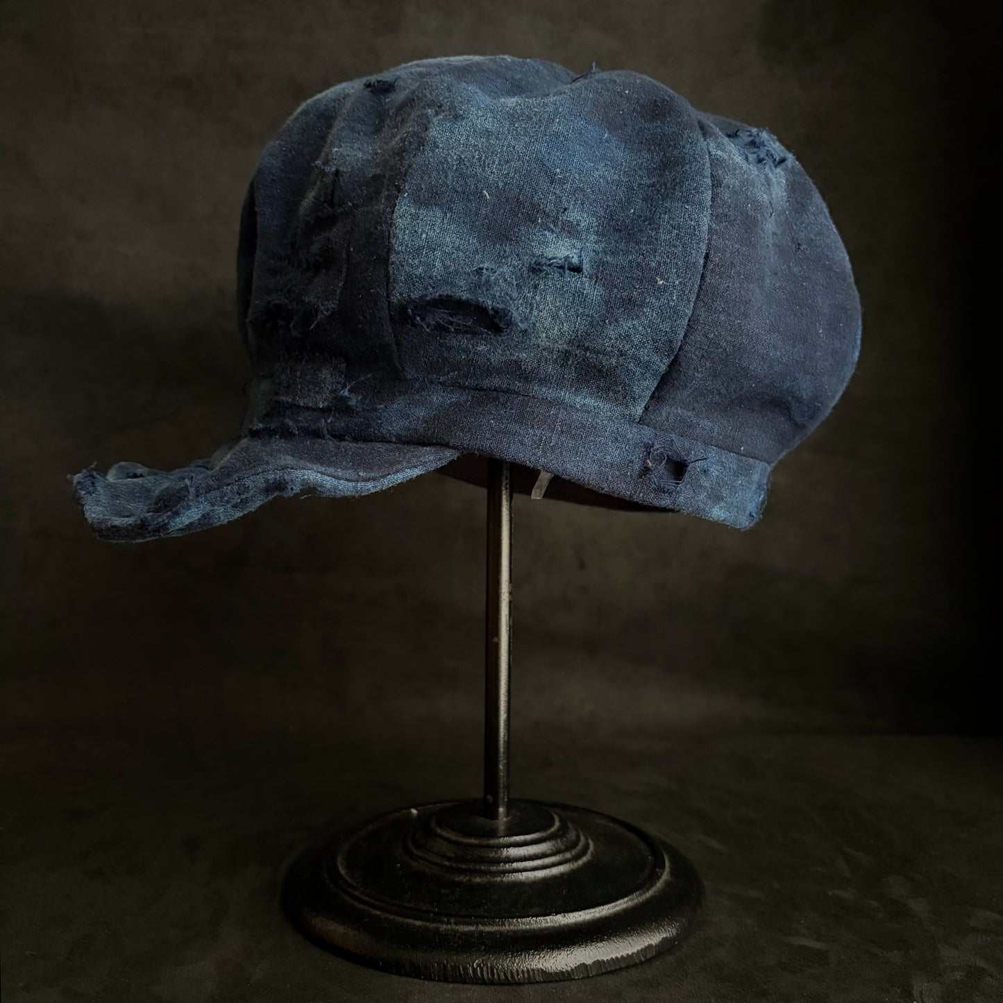 Fading indigo patchwork casquette