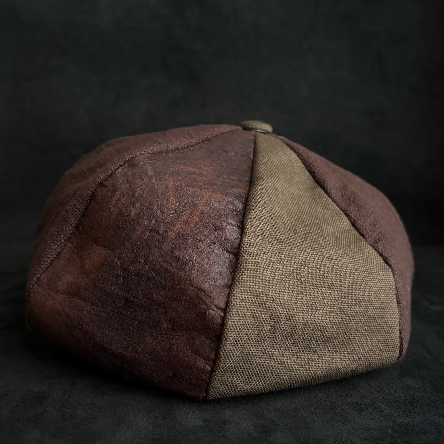 Bacchus leather mix casquette
