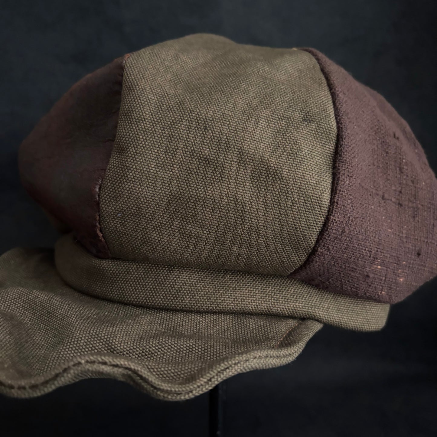 Bacchus leather mix casquette