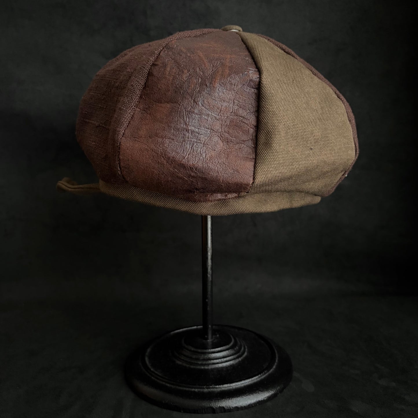 Bacchus leather mix casquette