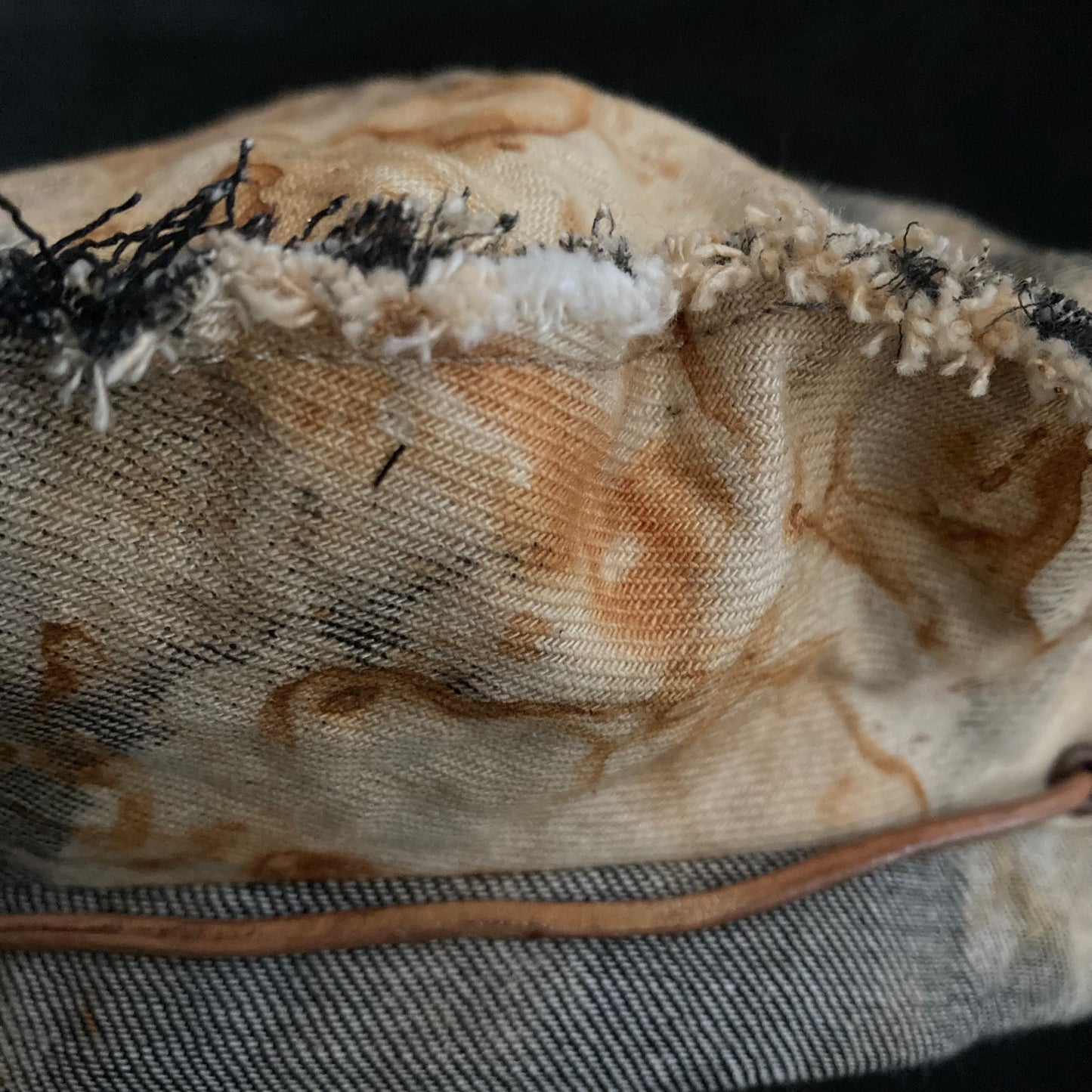 Rust dyed denim  beret