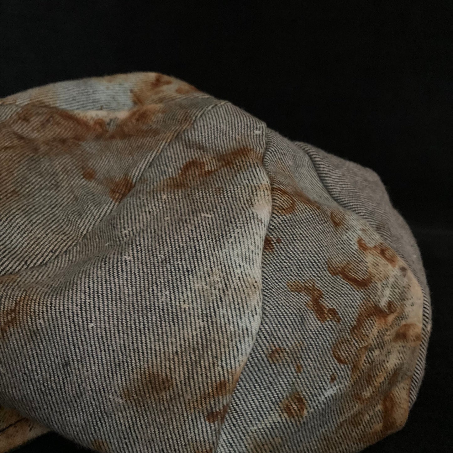 Rust dyed reverse denim casquette