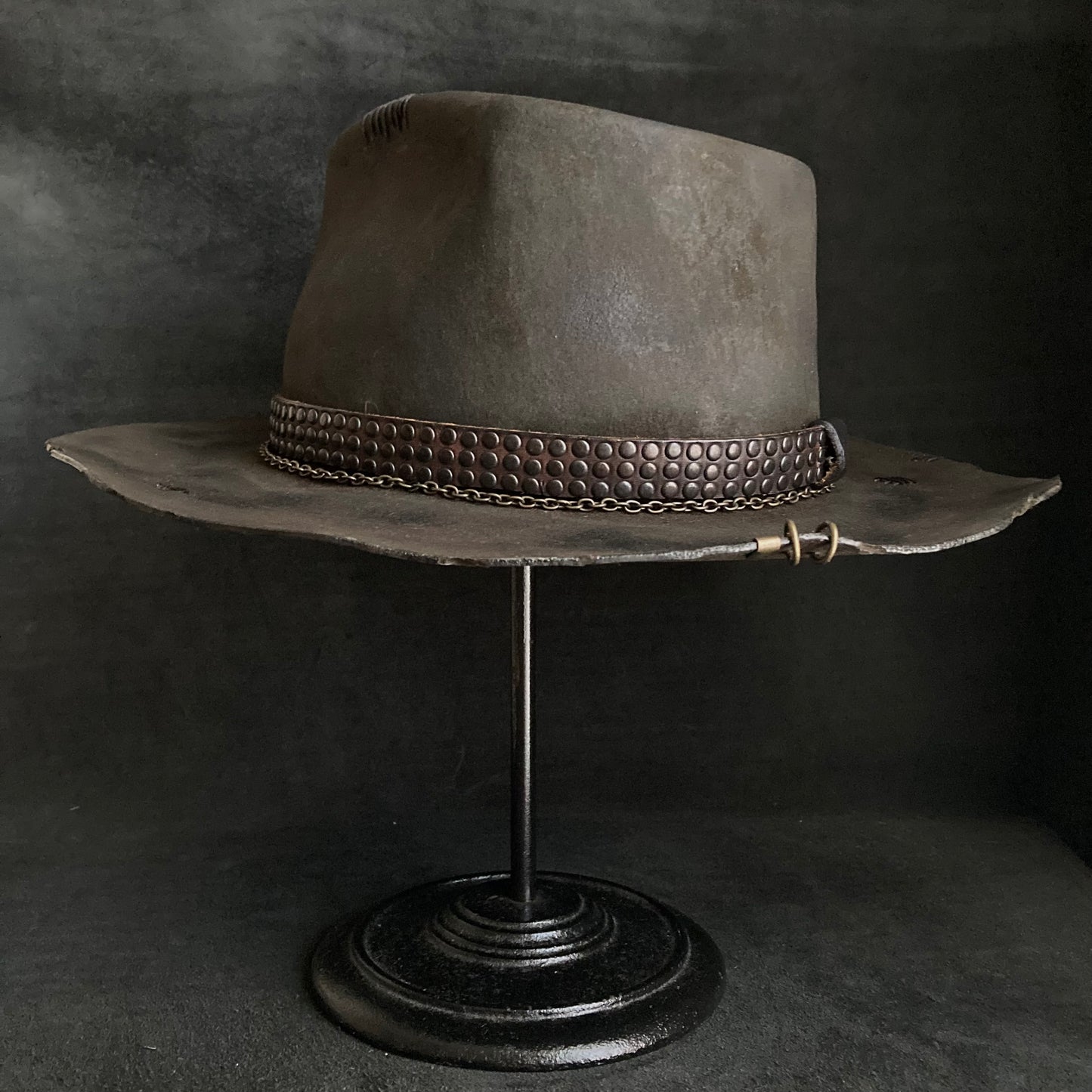 Charcoal rhythm hi-fedora hat
