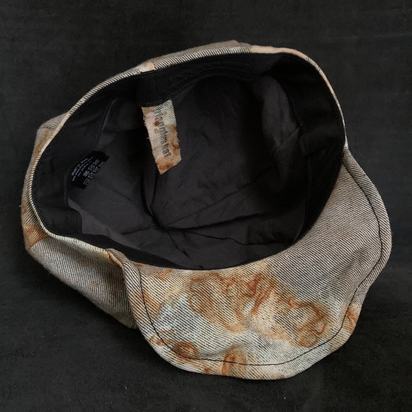 Rust dyed reverse denim casquette