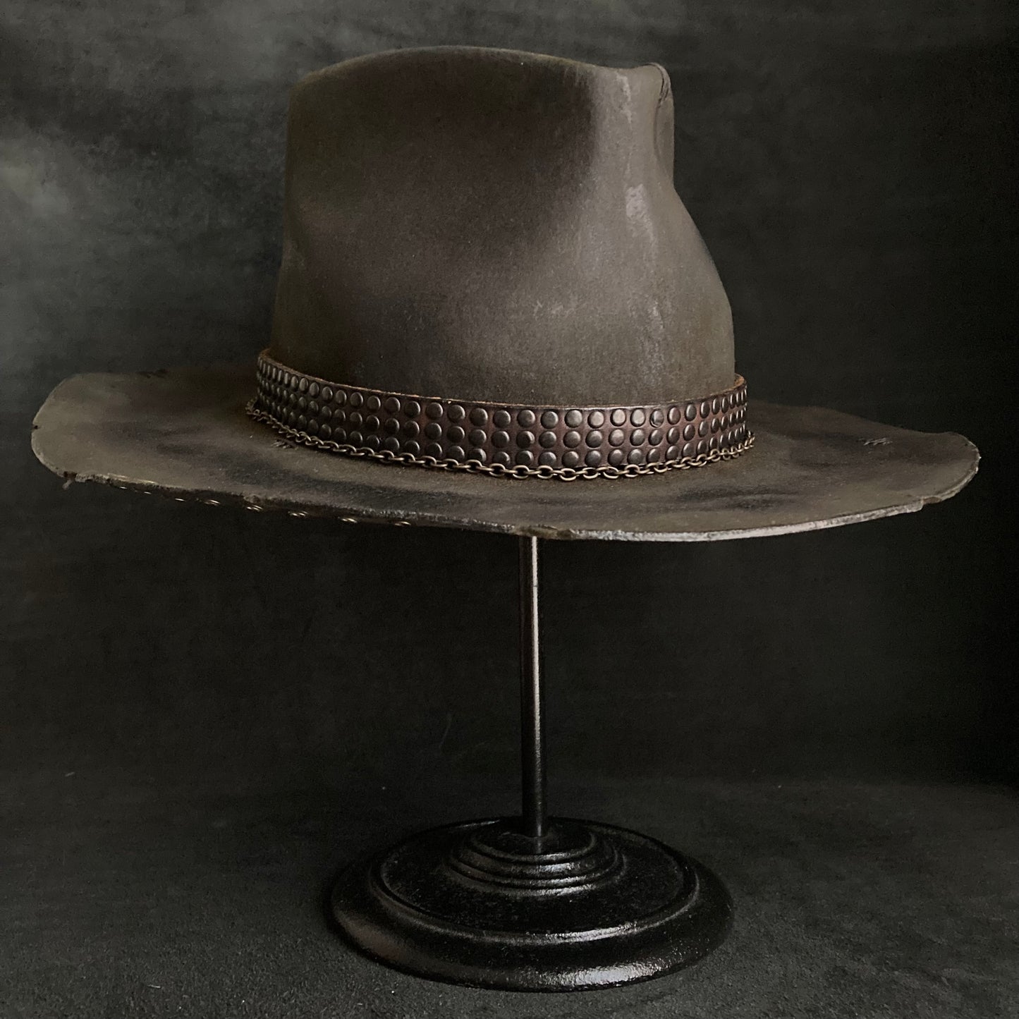 Charcoal rhythm hi-fedora hat