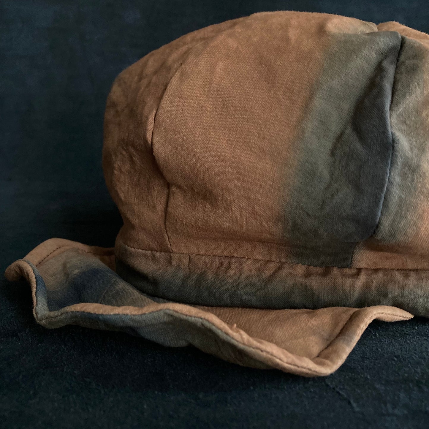 Persimmon dyed cotton casquette