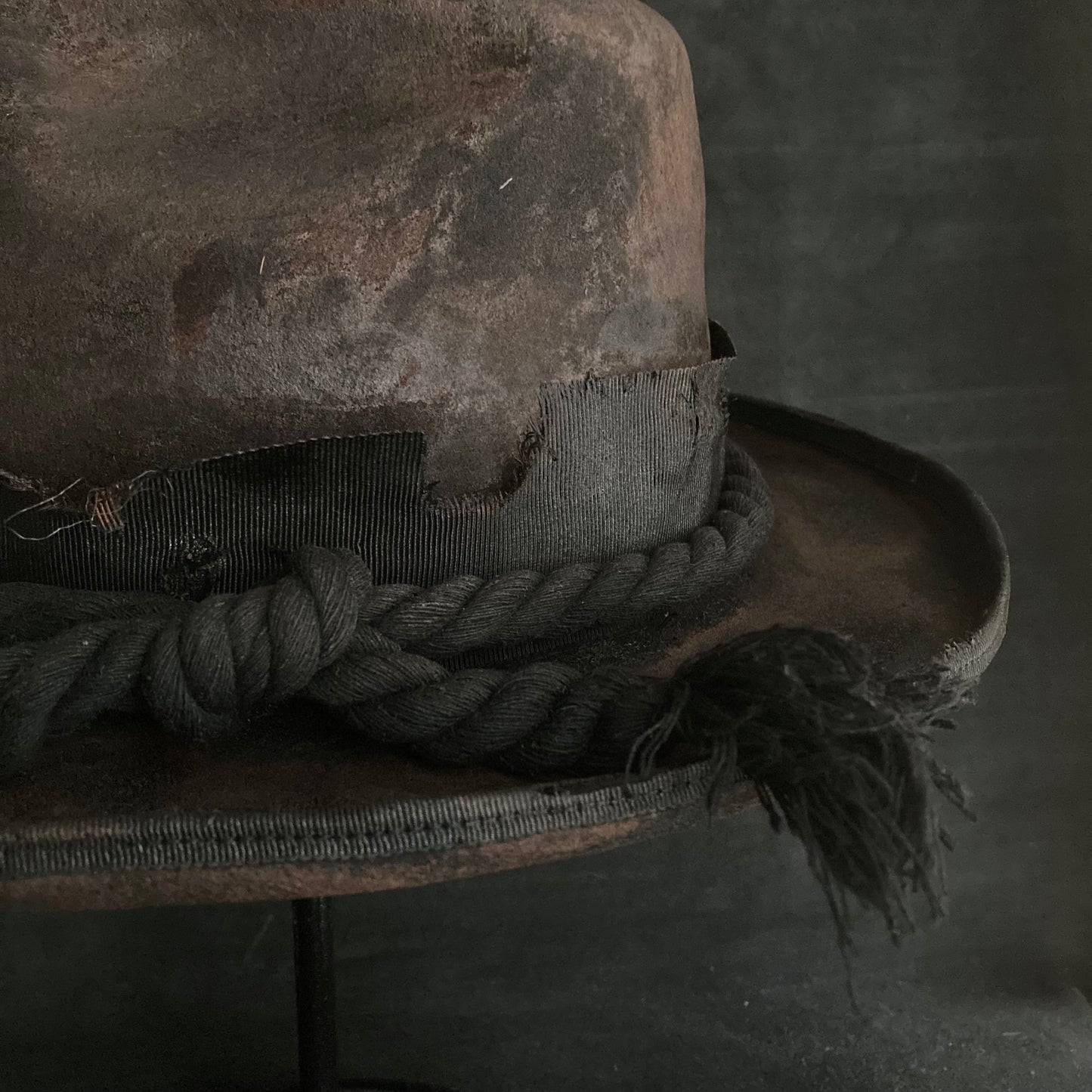 Hard burned dark western hat