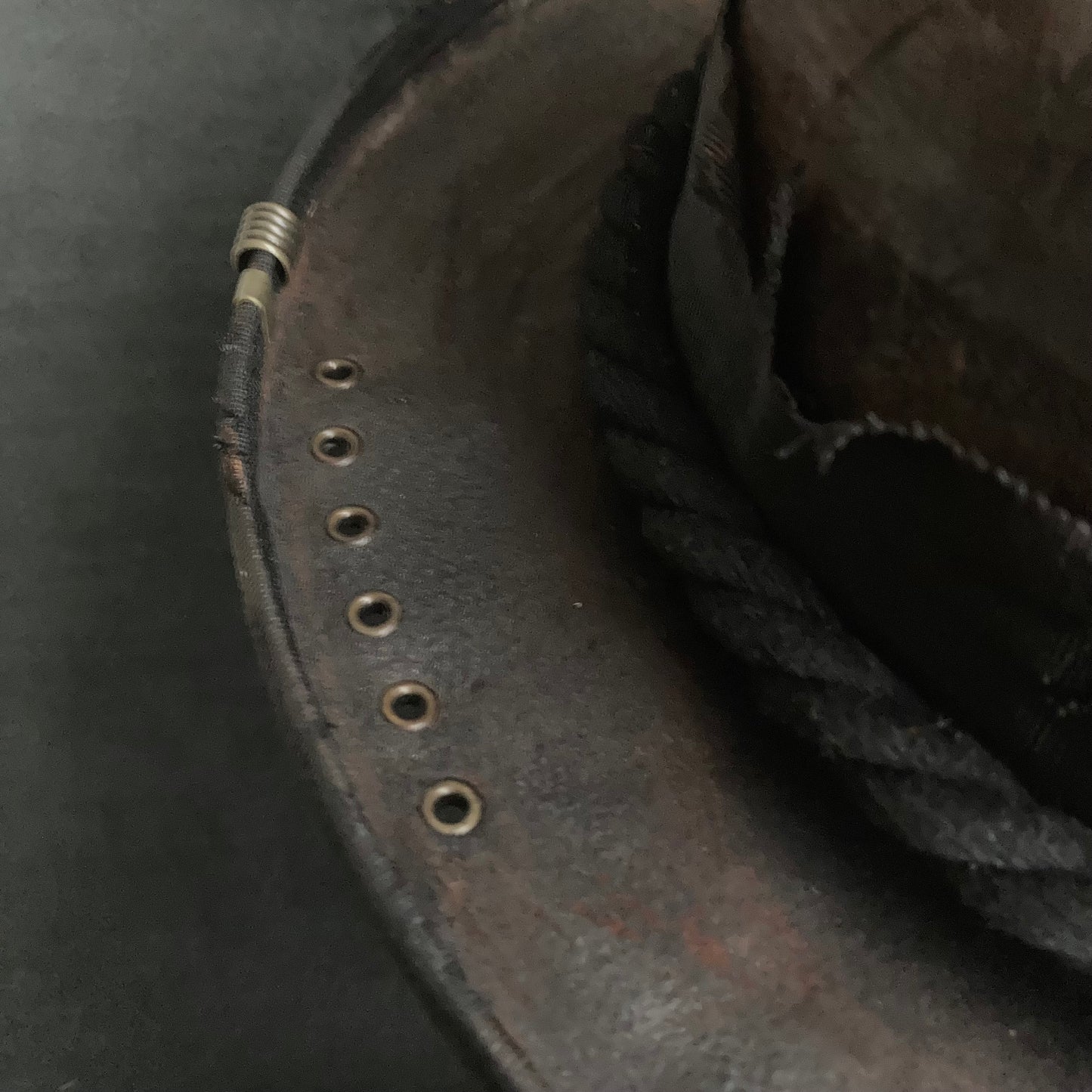 Hard burned dark western hat