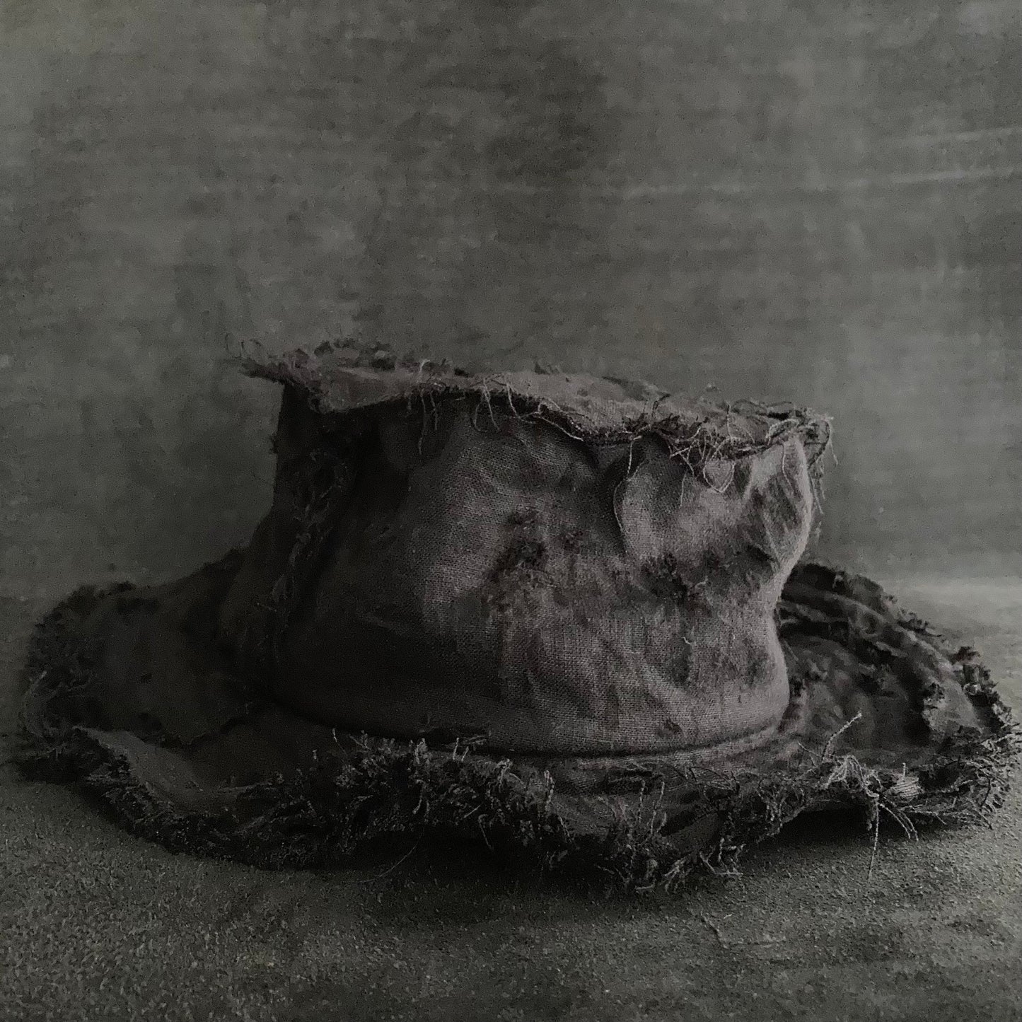 Back side black linen bucket hat