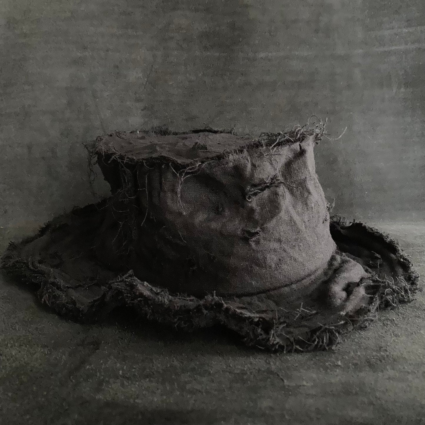 Back side black linen bucket hat