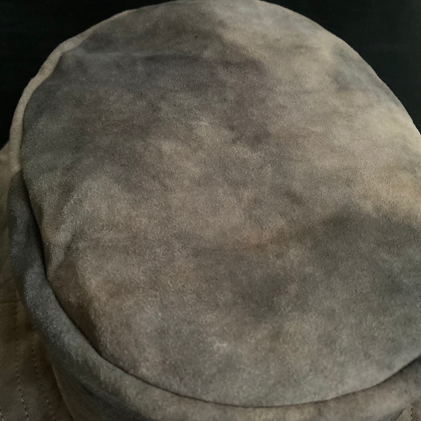 Cloudy sand color leather bucket hat