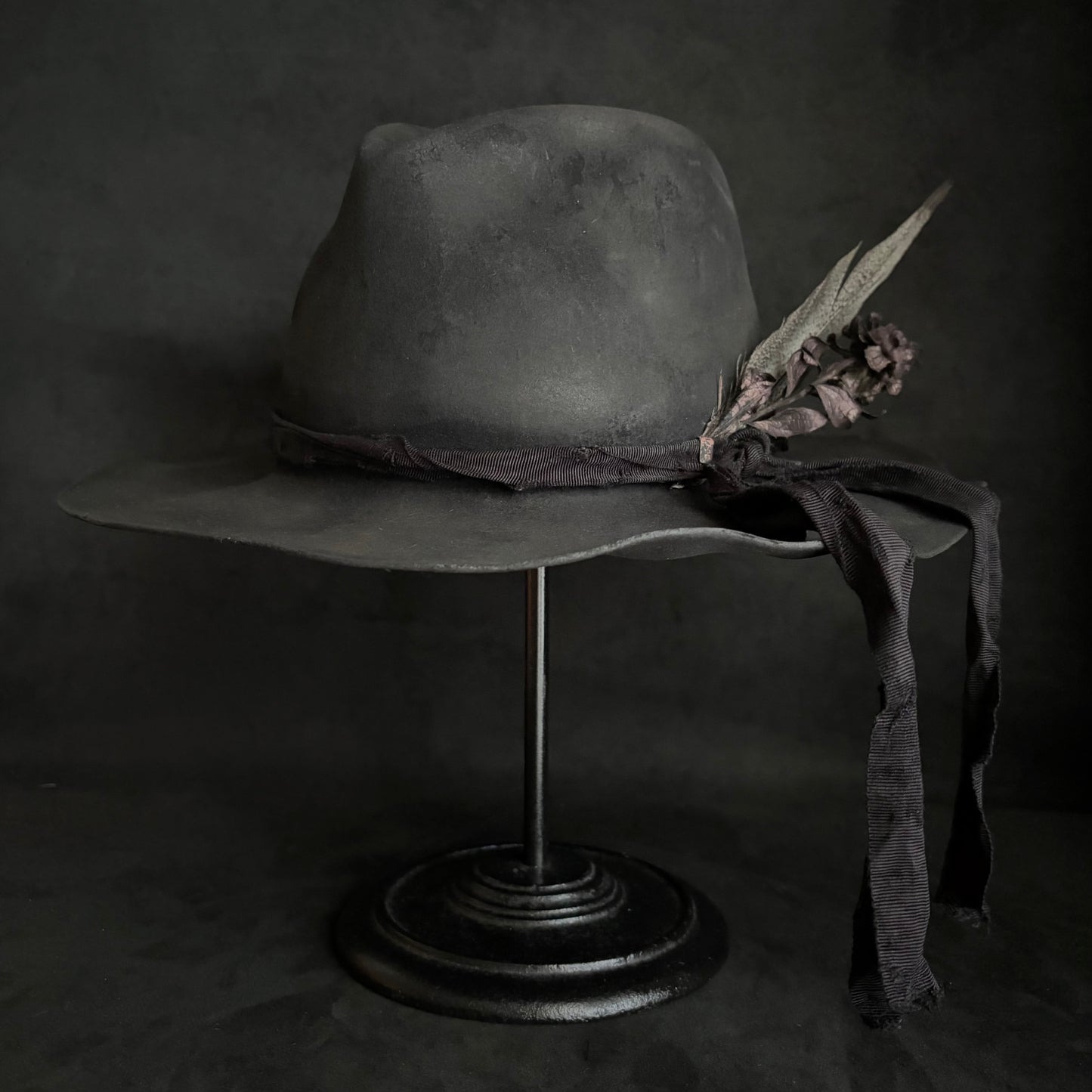 Fade ash burned fedora hat