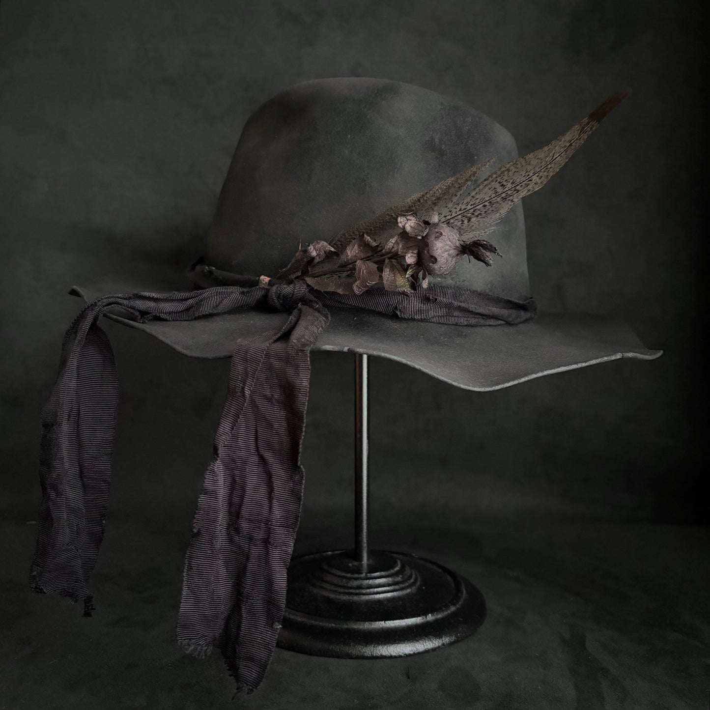 Fade ash burned fedora hat