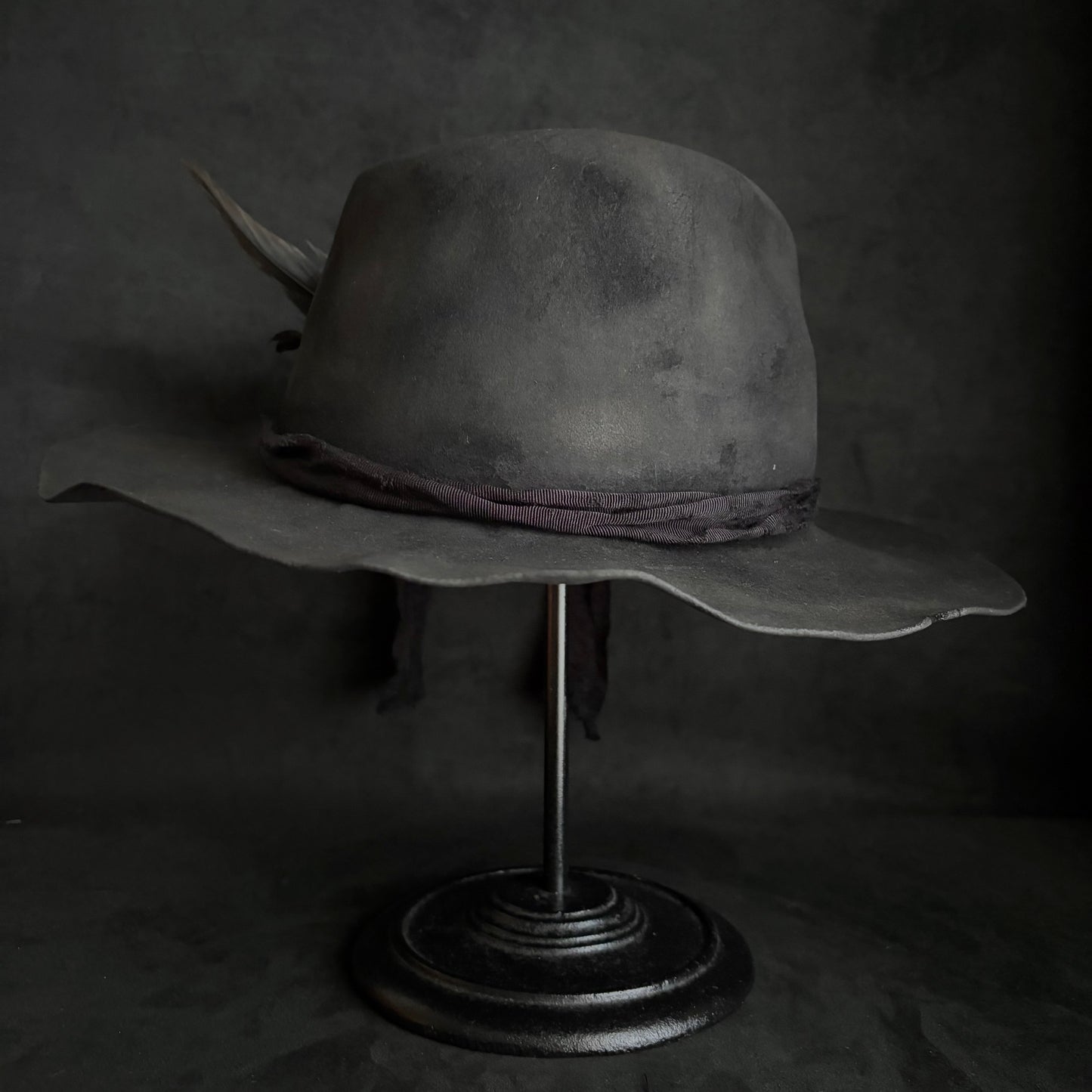 Fade ash burned fedora hat