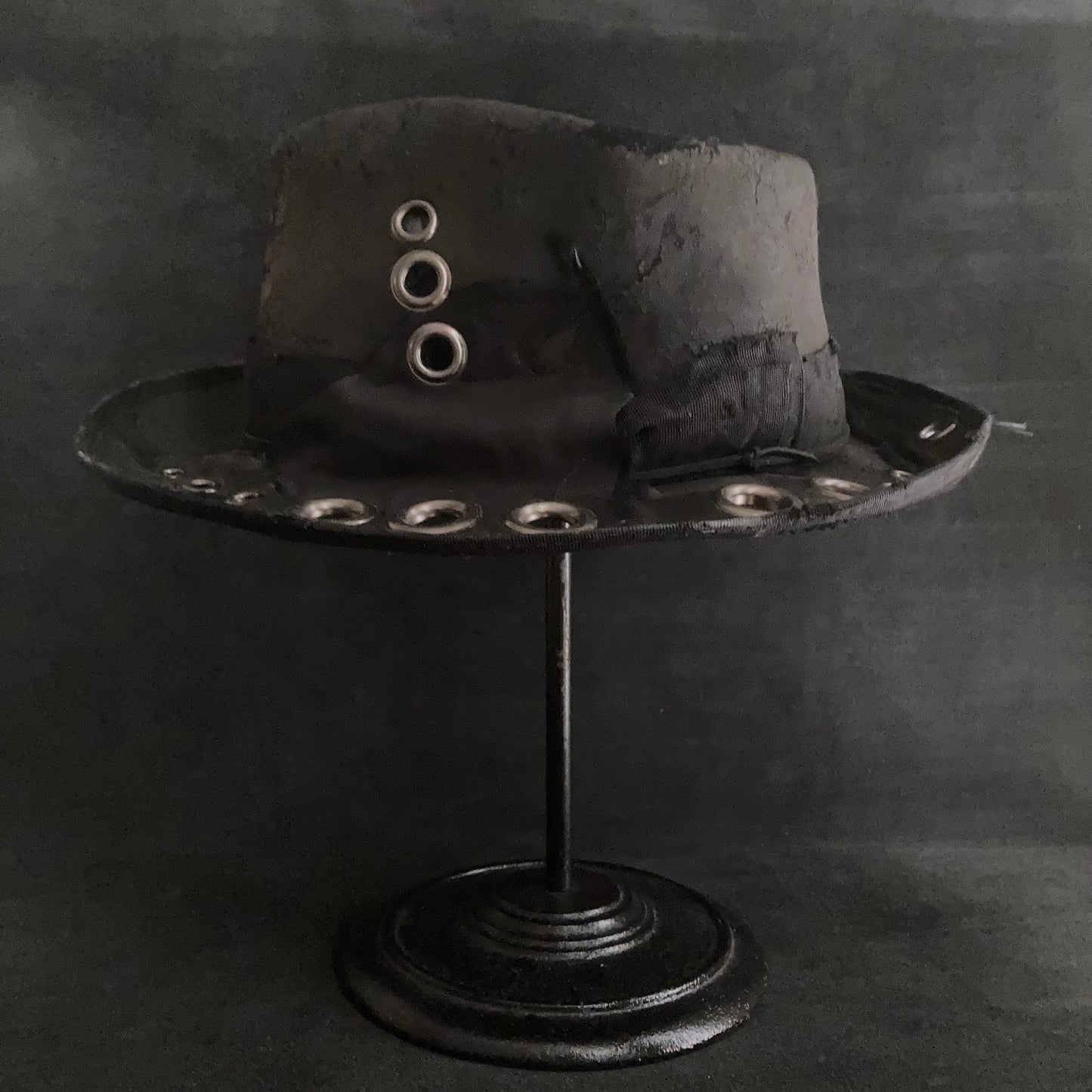 [ Takamiya Shohei × triangles hat ] Charcoal eyelet fedora hat