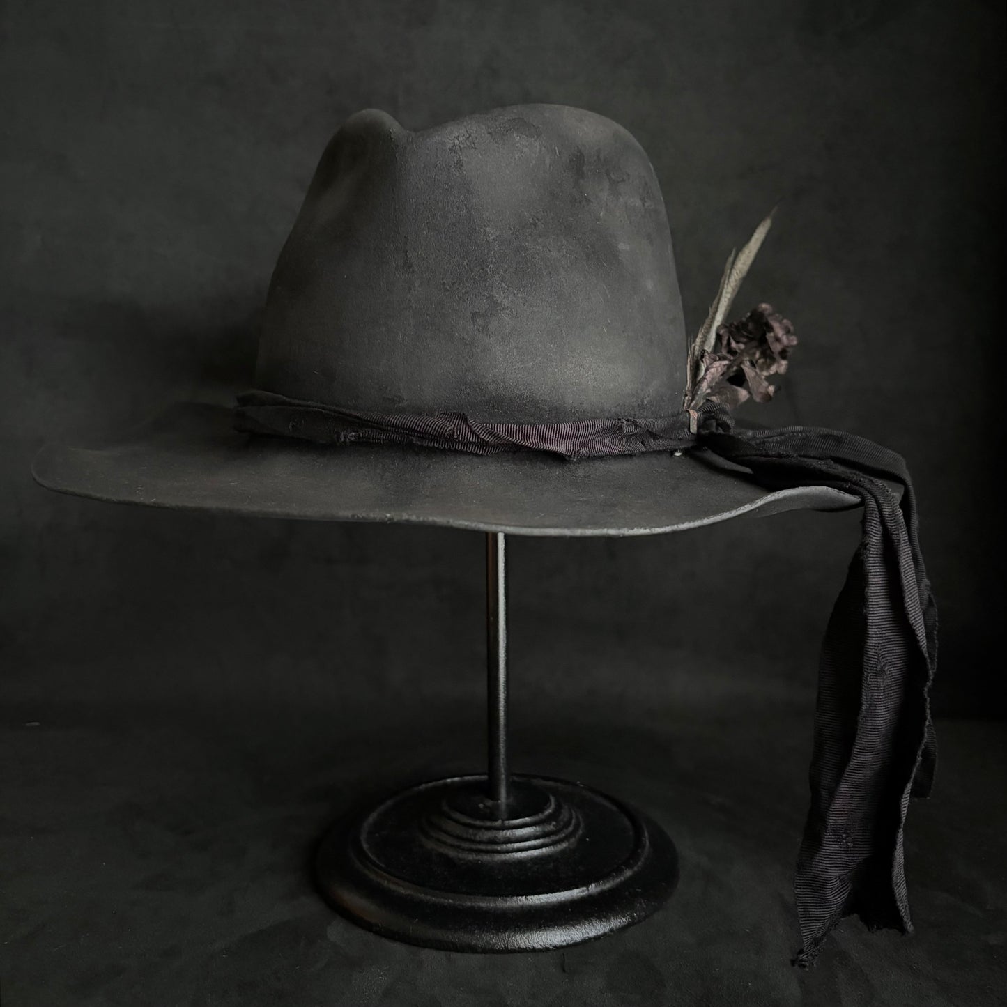 Fade ash burned fedora hat