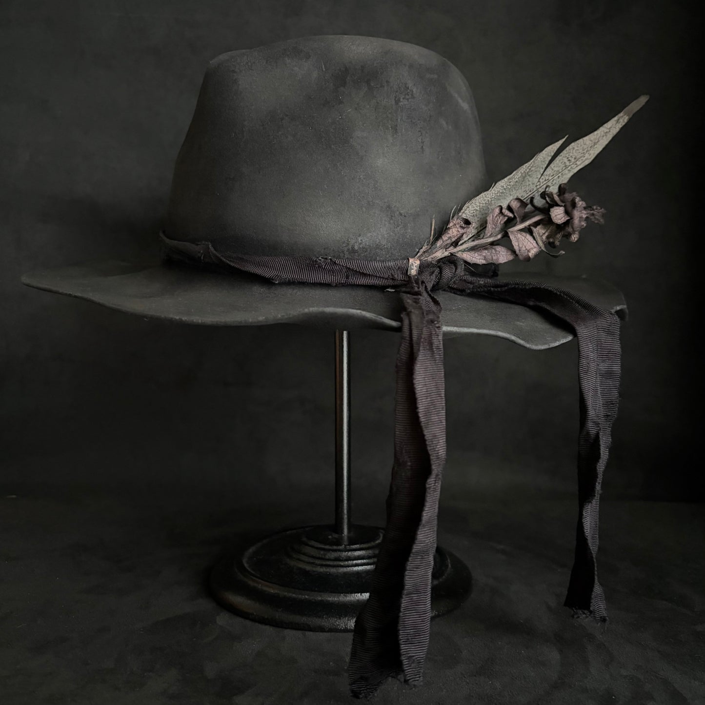 Fade ash burned fedora hat