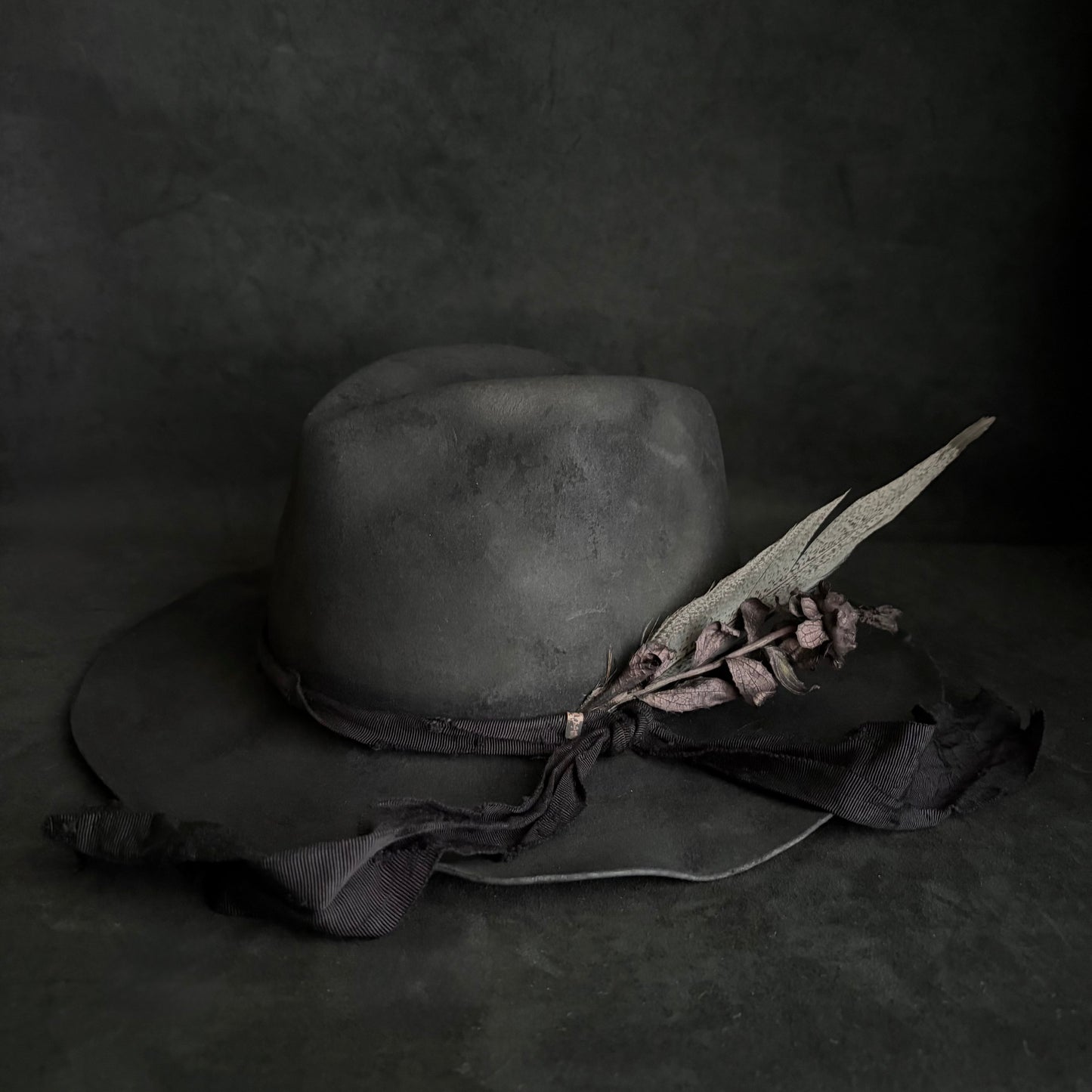 Fade ash burned fedora hat