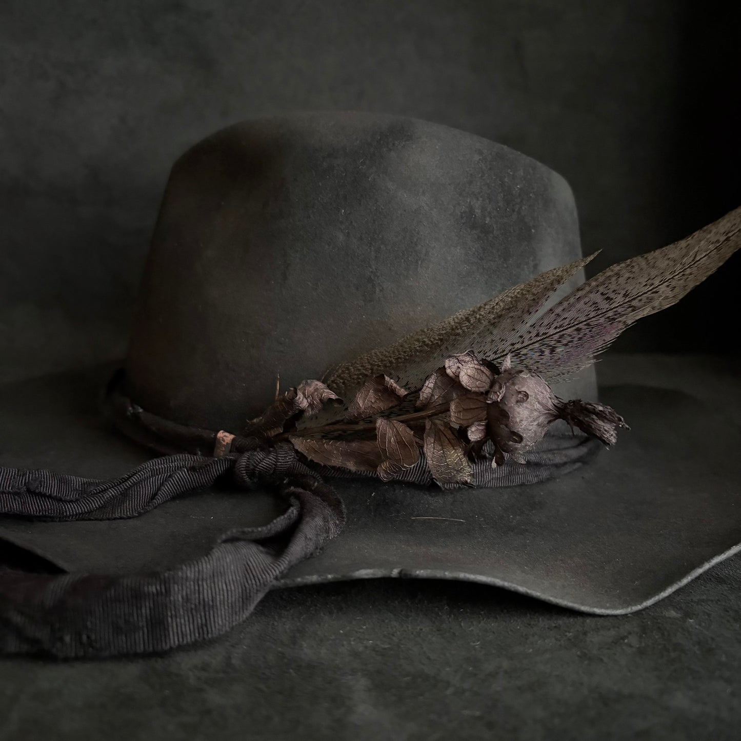 Fade ash burned fedora hat