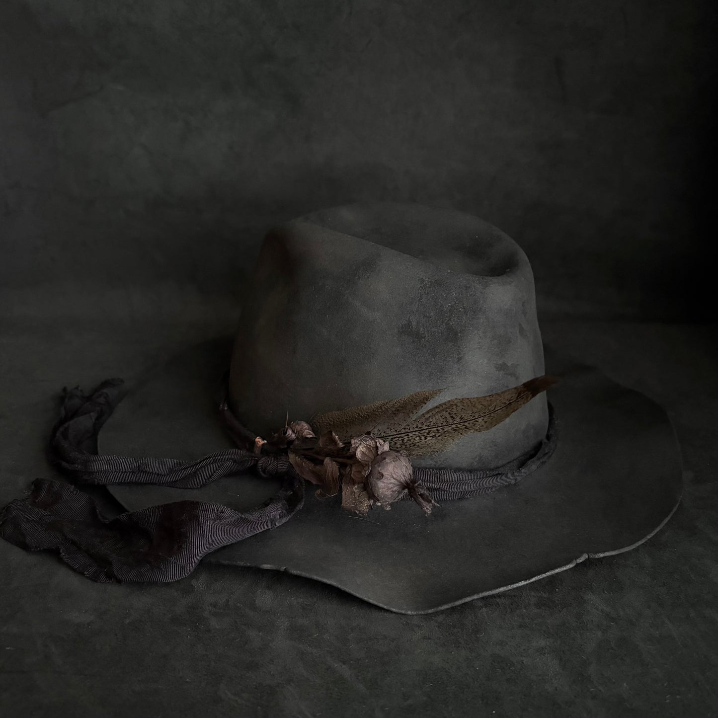 Fade ash burned fedora hat