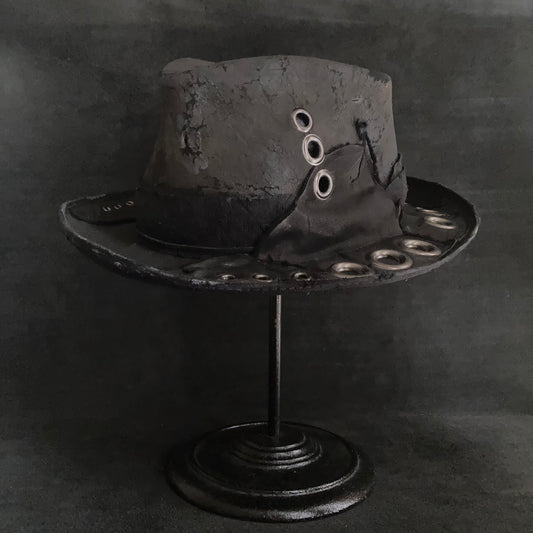 [ Takamiya Shohei × triangles hat ] Charcoal eyelet fedora hat