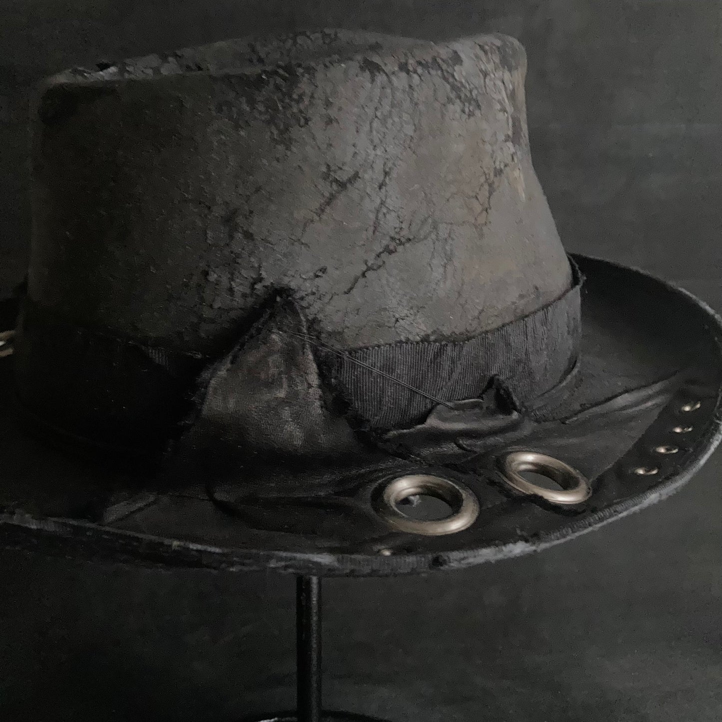 [ Takamiya Shohei × triangles hat ] Charcoal eyelet fedora hat