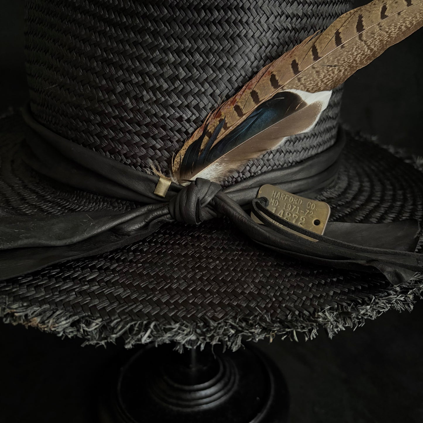 Stray black fedora panama hat