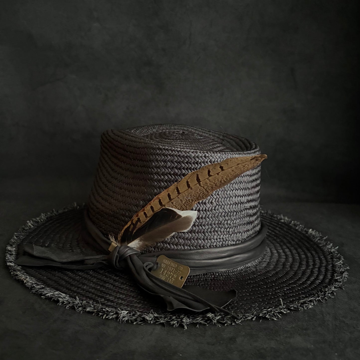 Stray black fedora panama hat