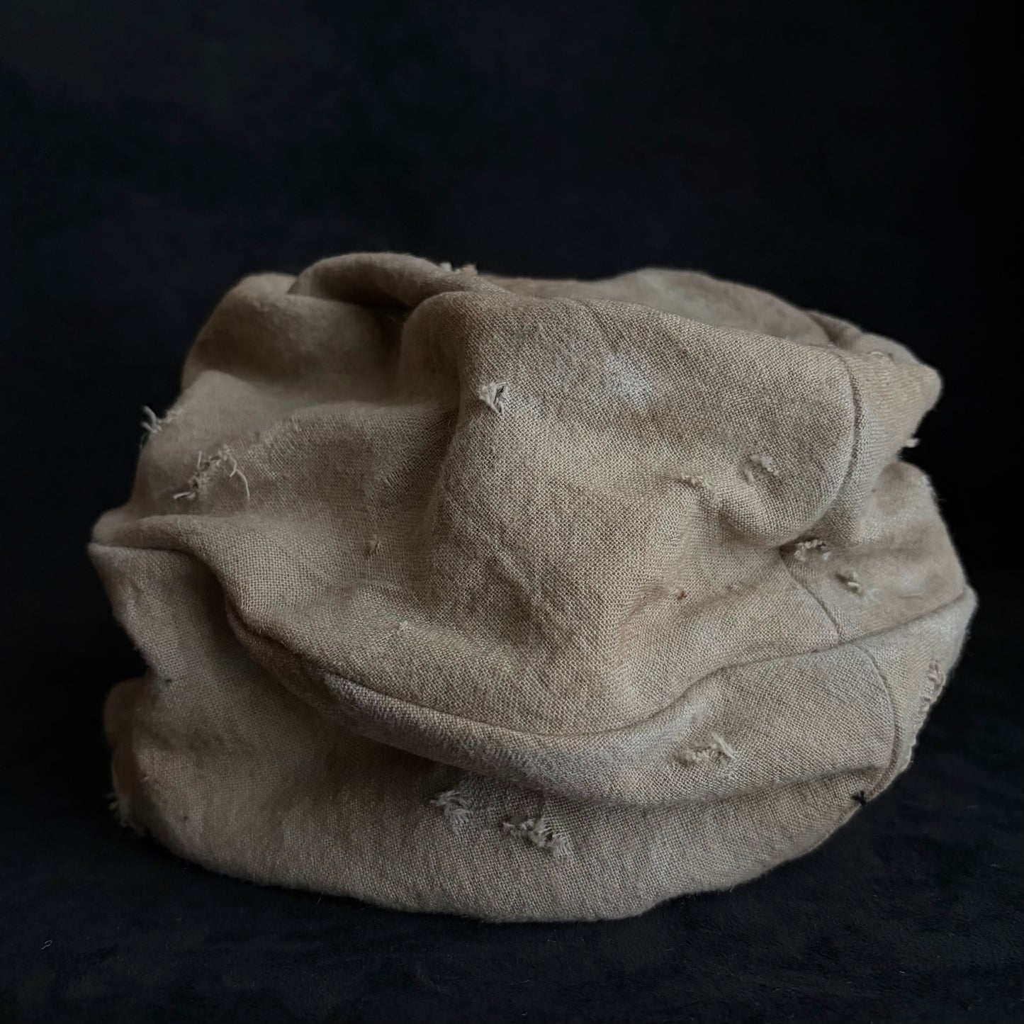 Damage sand linen ramie turn cap