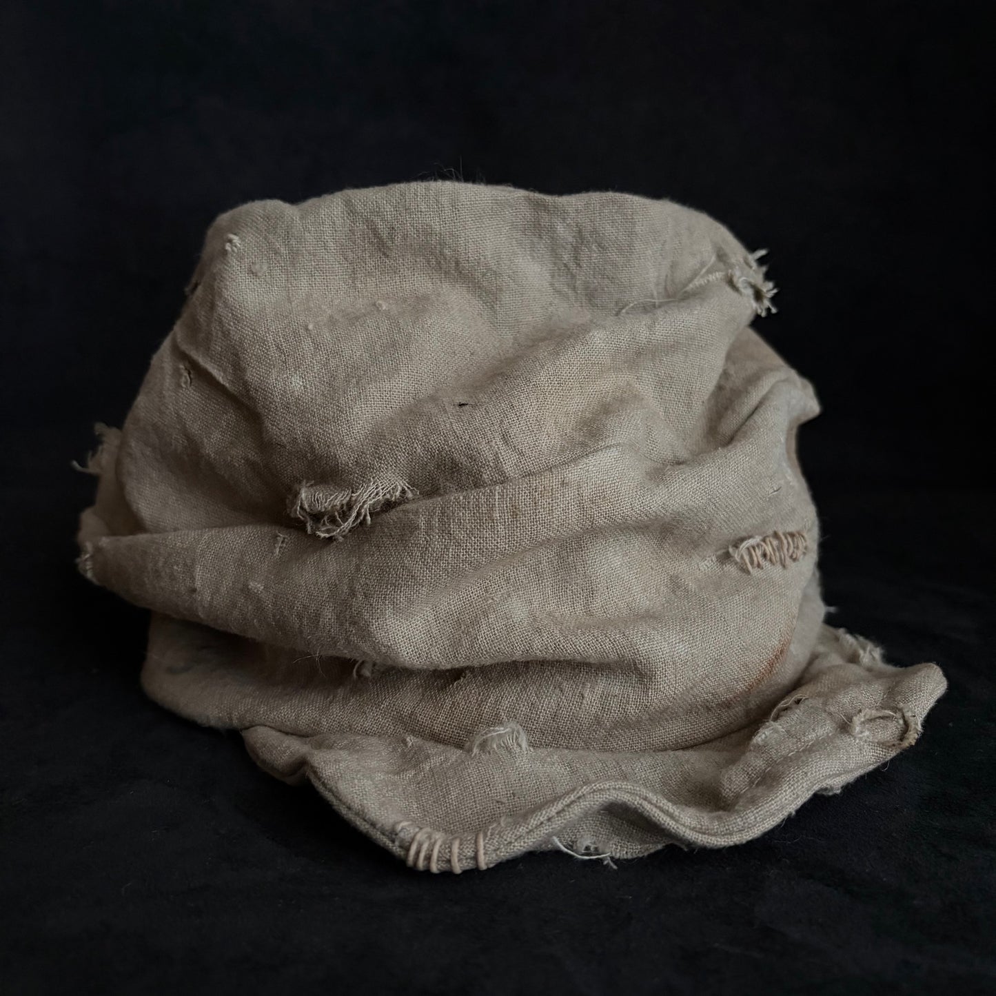 Damage sand linen ramie turn cap