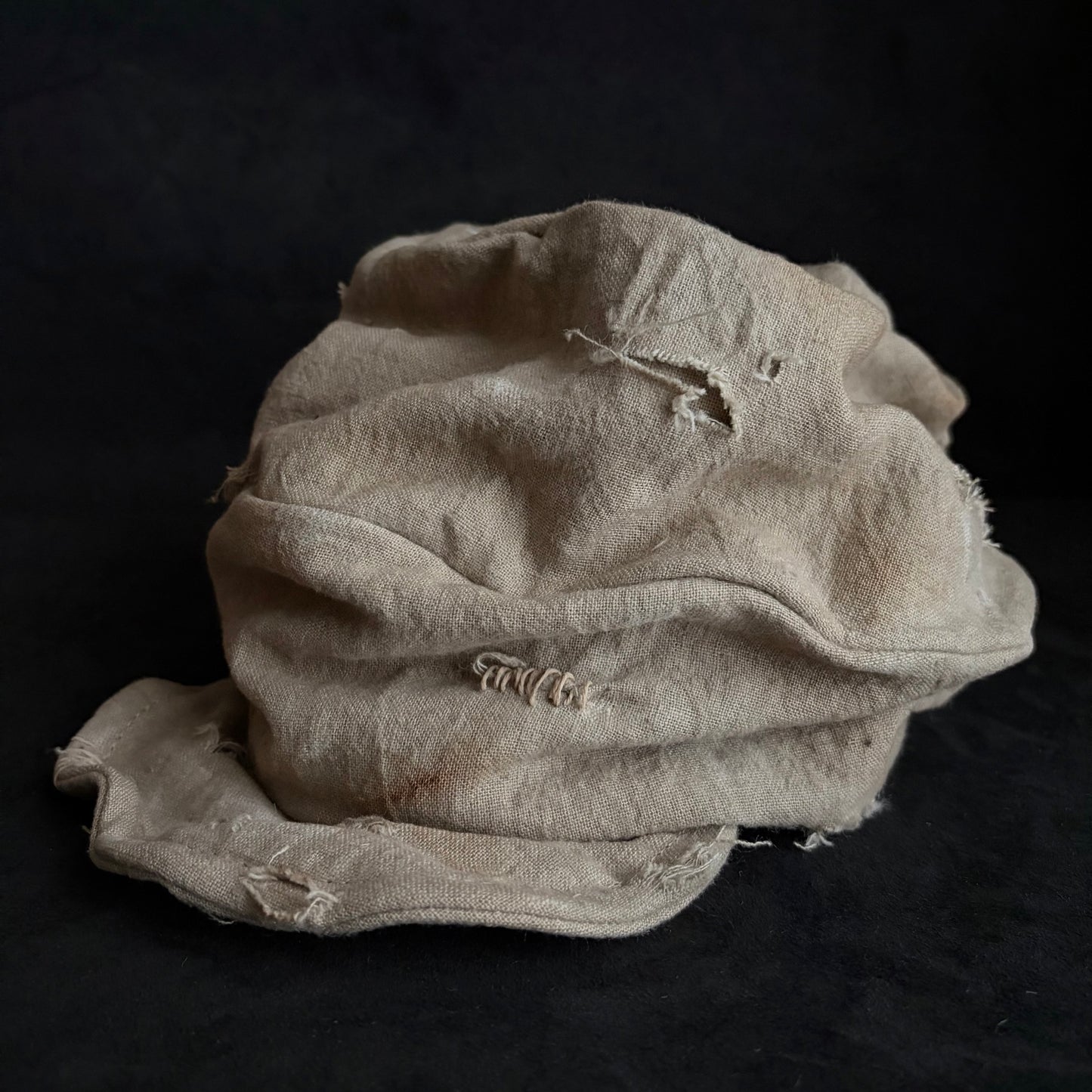 Damage sand linen ramie turn cap