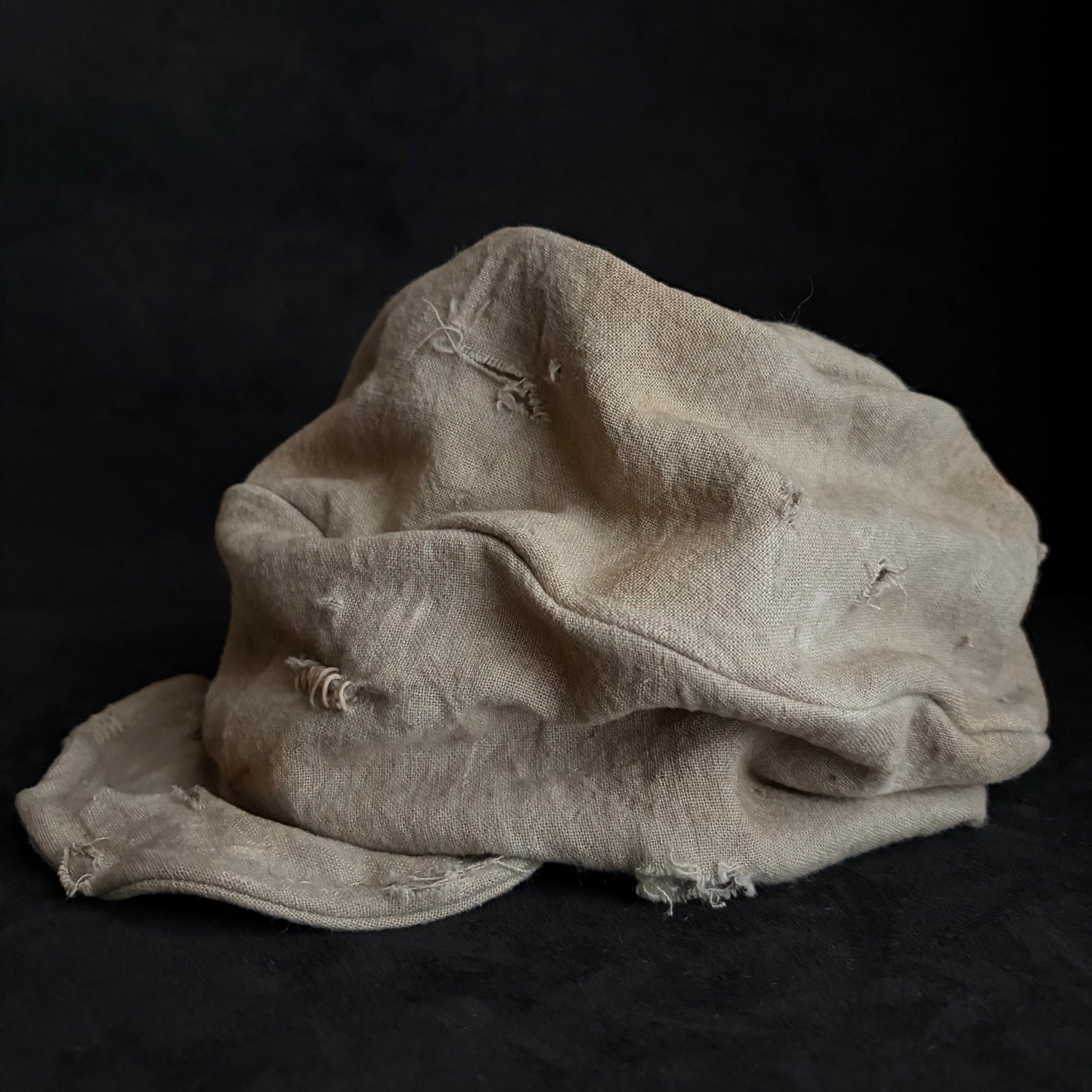 Damage sand linen ramie turn cap