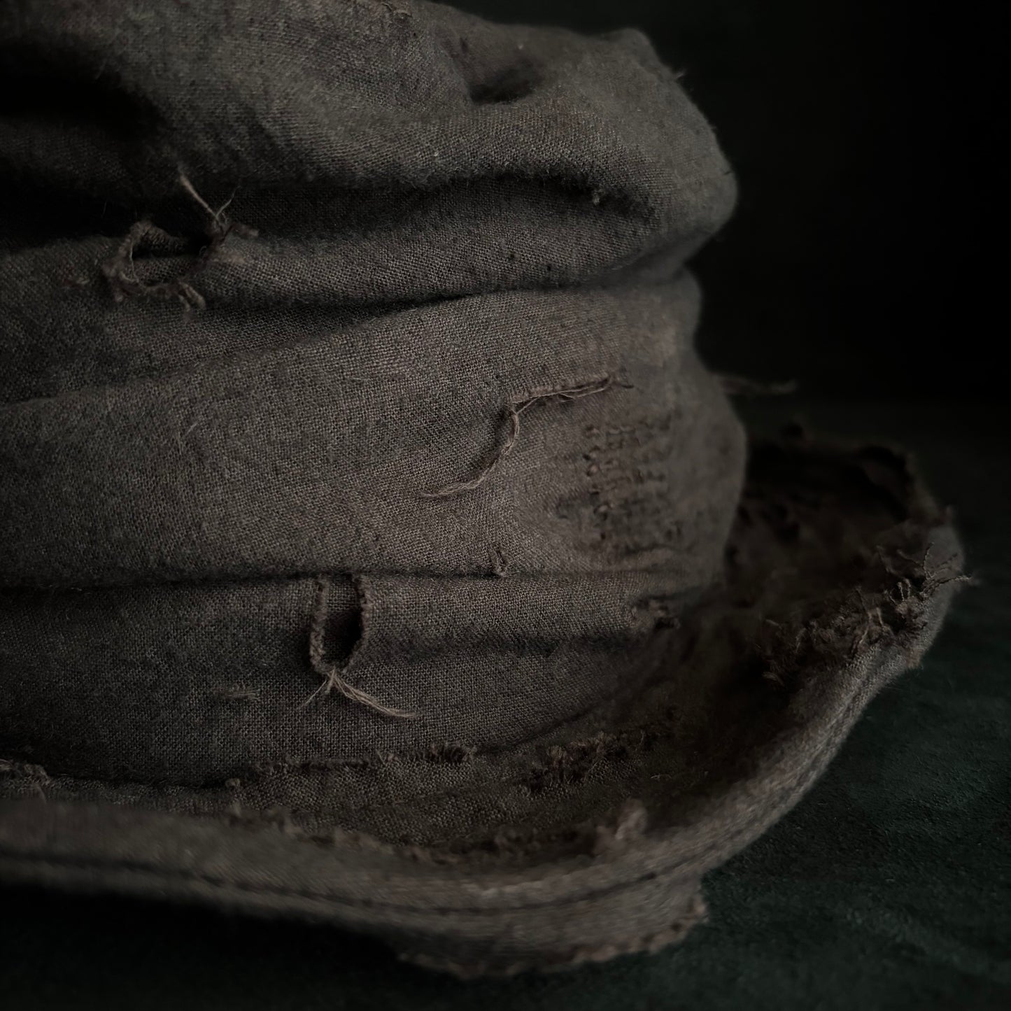 Brown thin cotton linen damage turn bucket hat