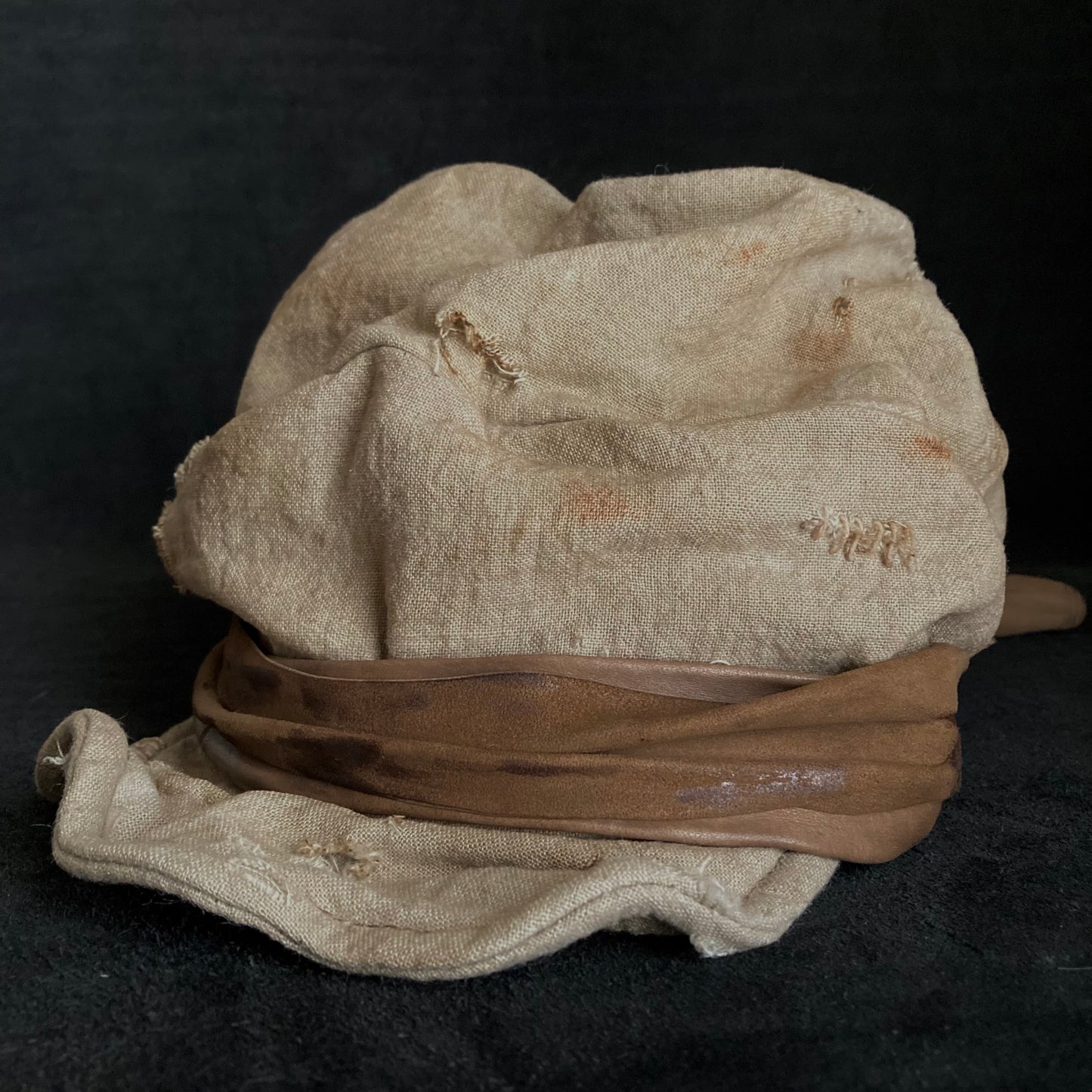 Damage natural ramie martial turn cap