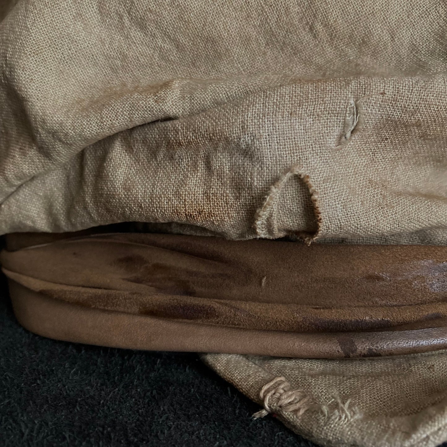 Damage natural ramie martial turn cap