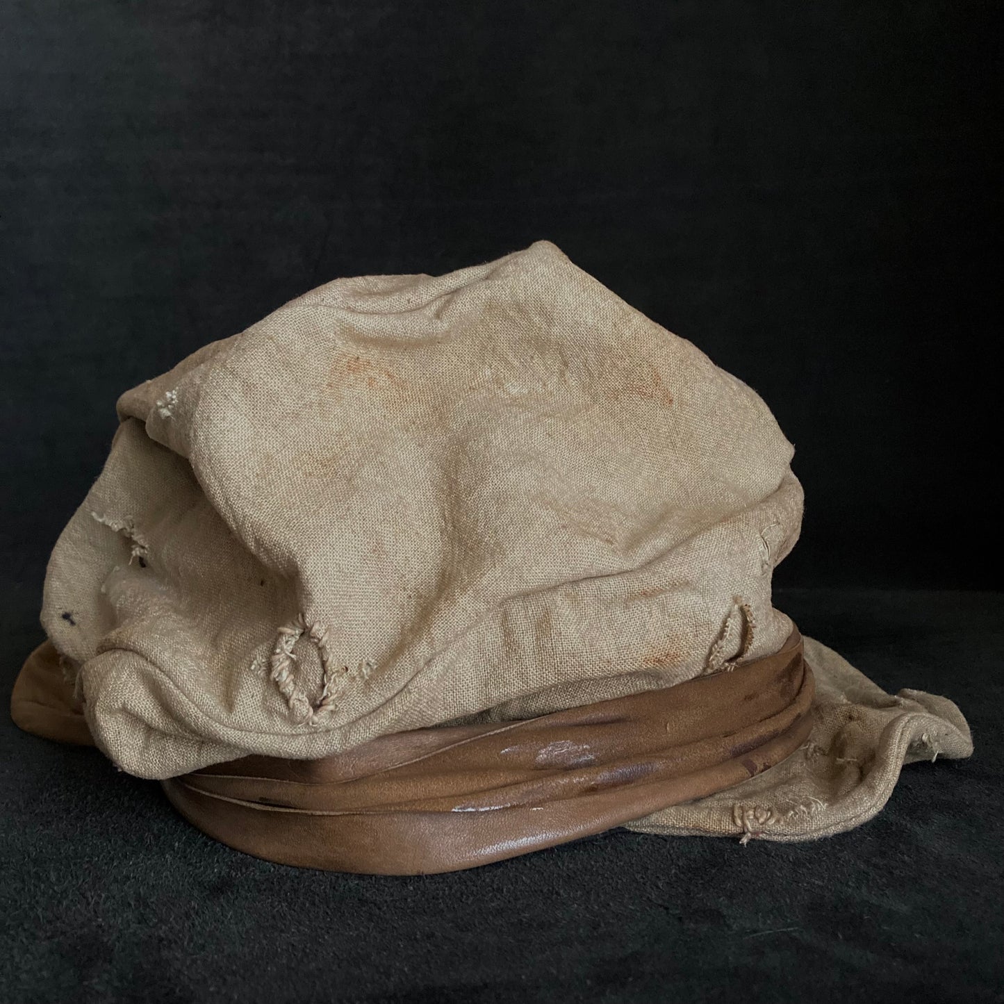 Damage natural ramie martial turn cap