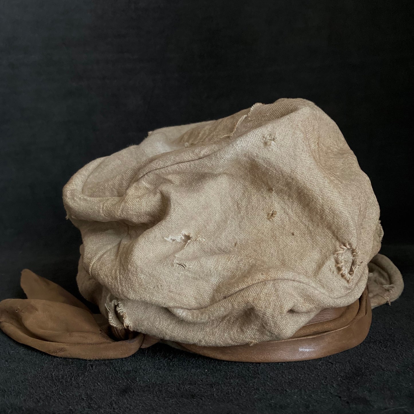 Damage natural ramie martial turn cap