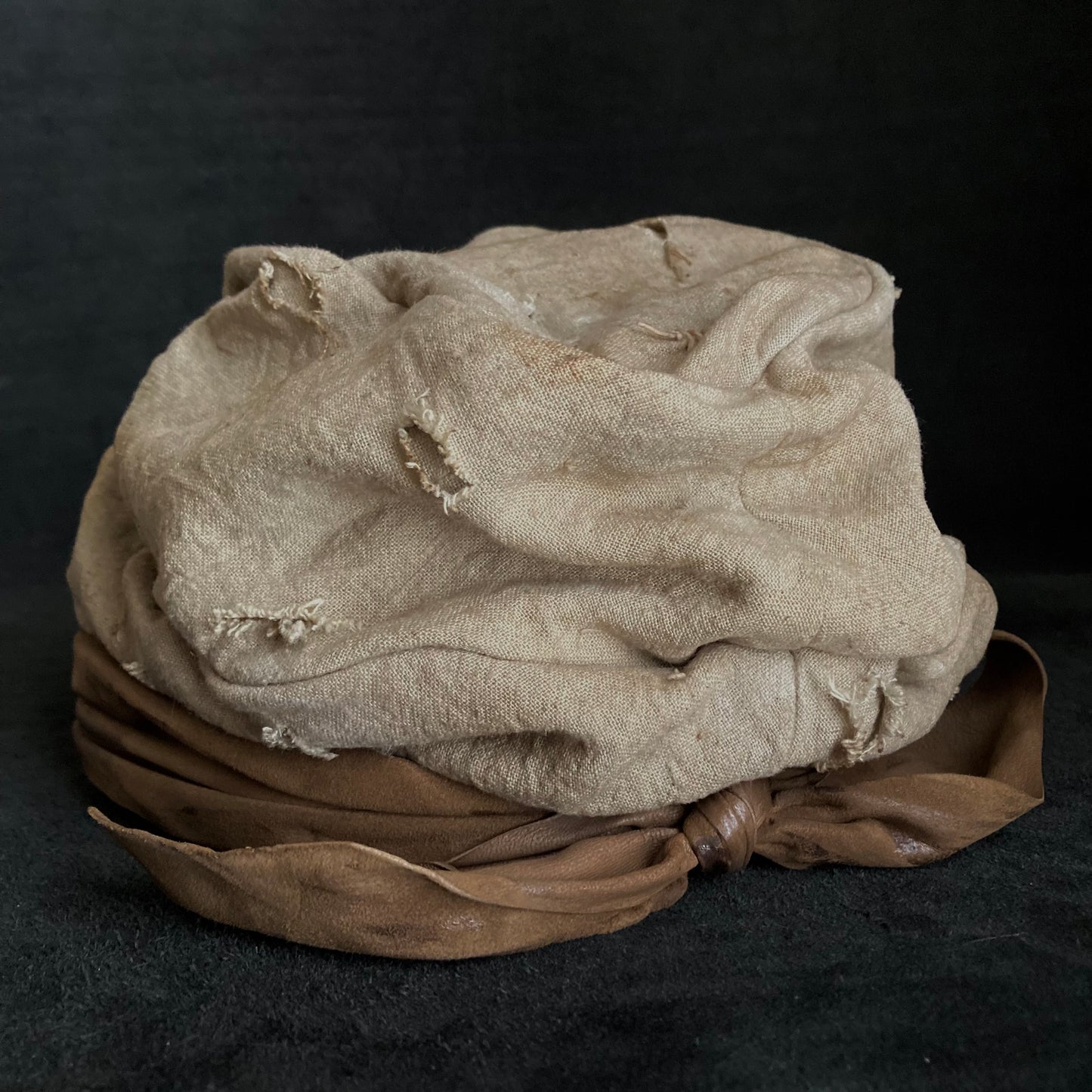 Damage natural ramie martial turn cap