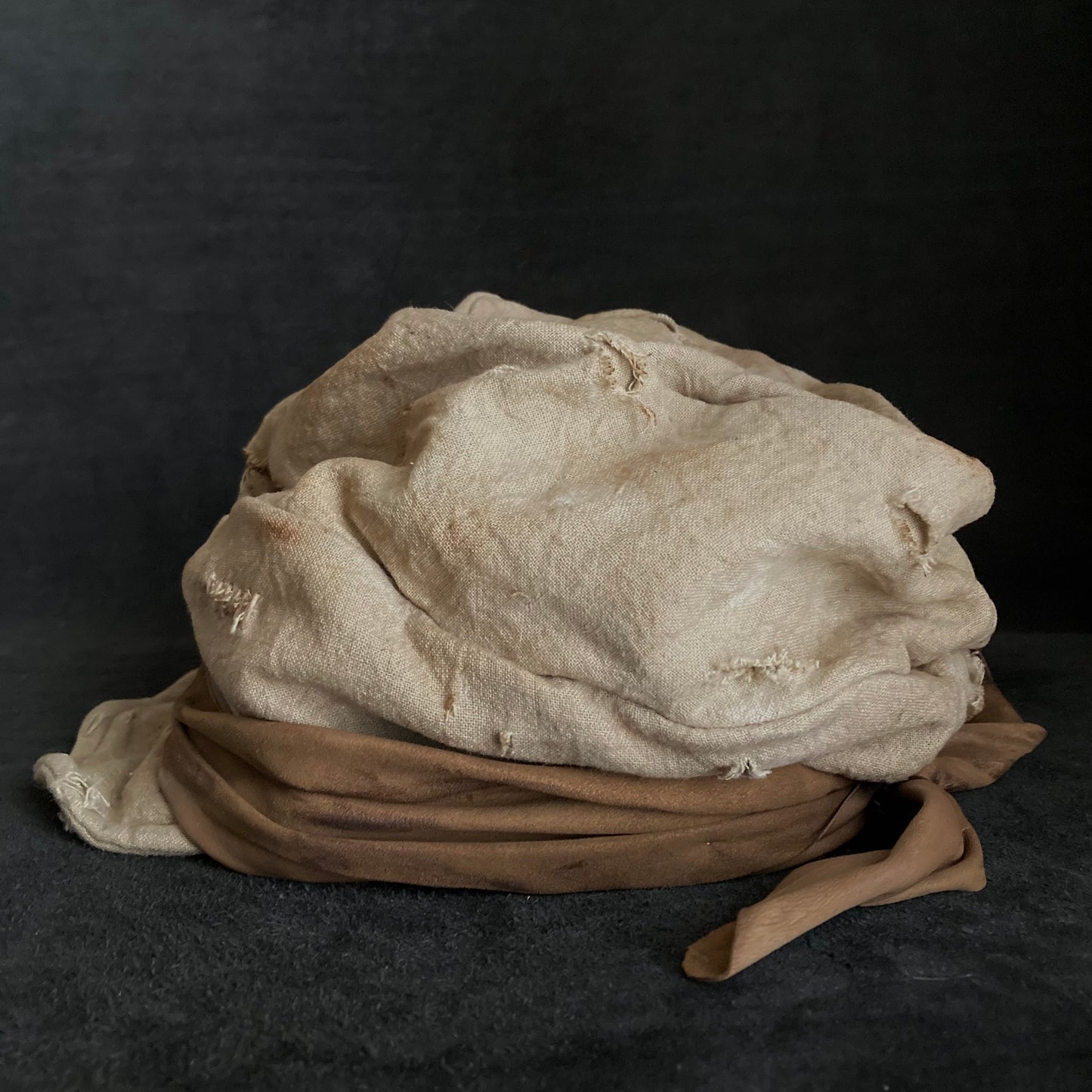 Damage natural ramie martial turn cap