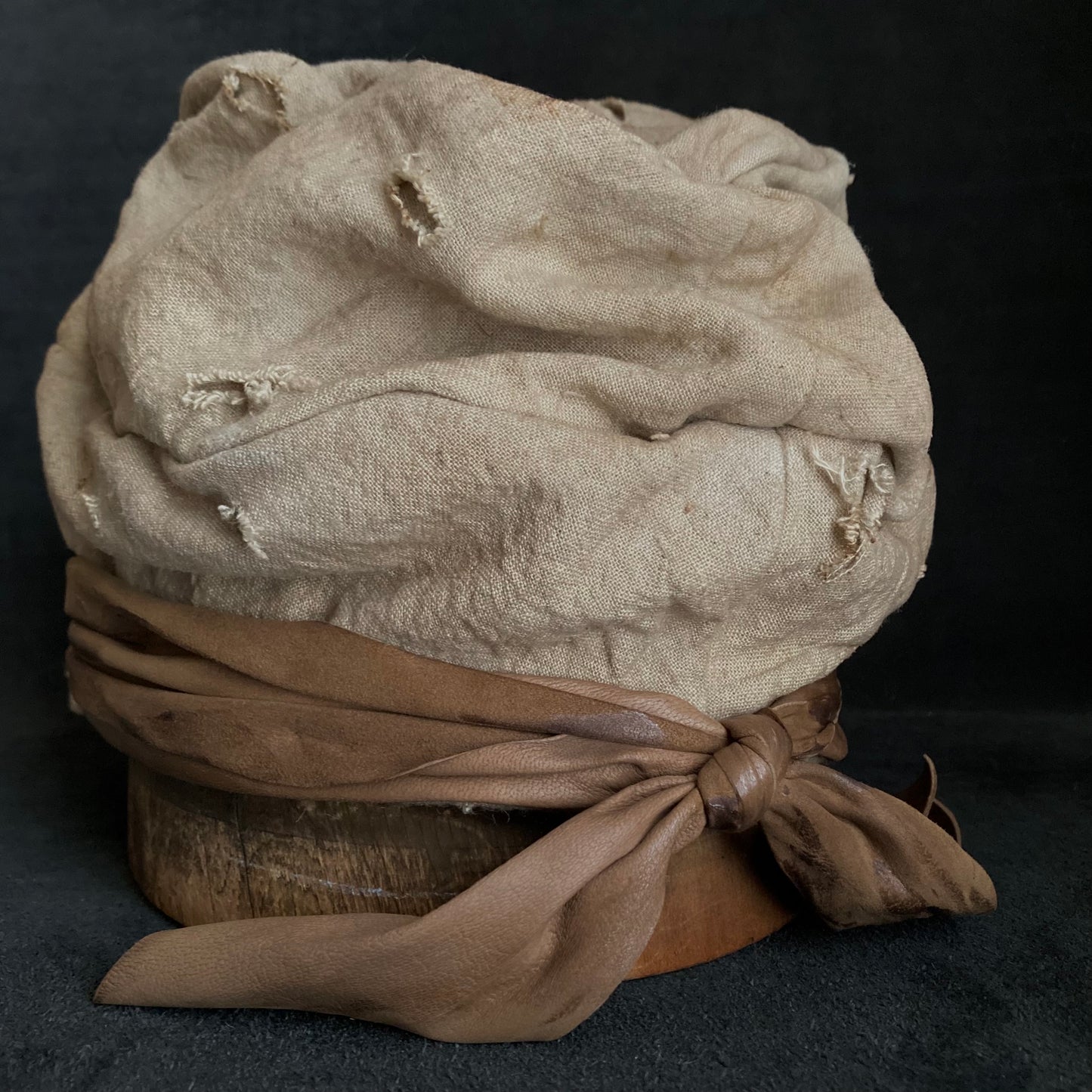 Damage natural ramie martial turn cap