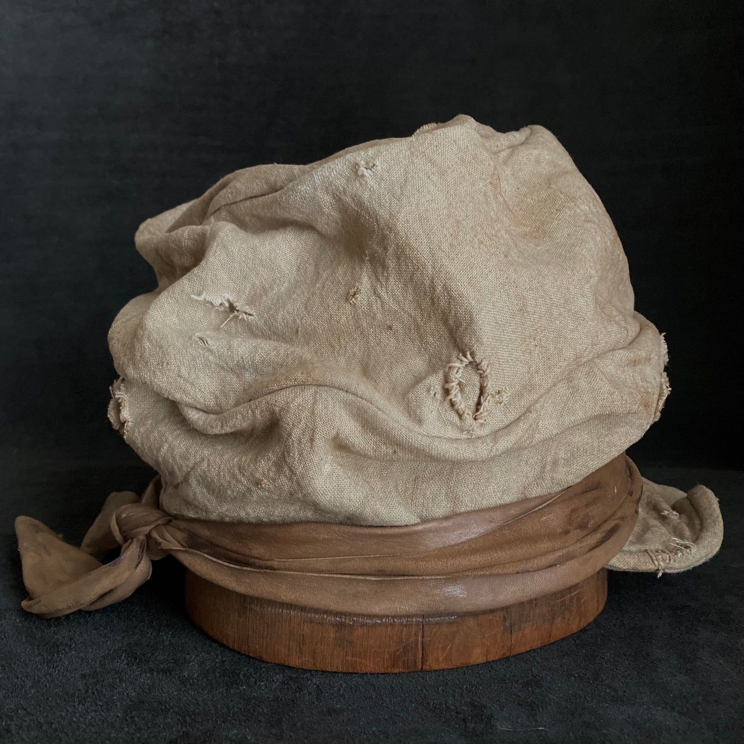 Damage natural ramie martial turn cap