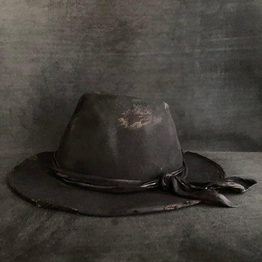 Black leather back  hat