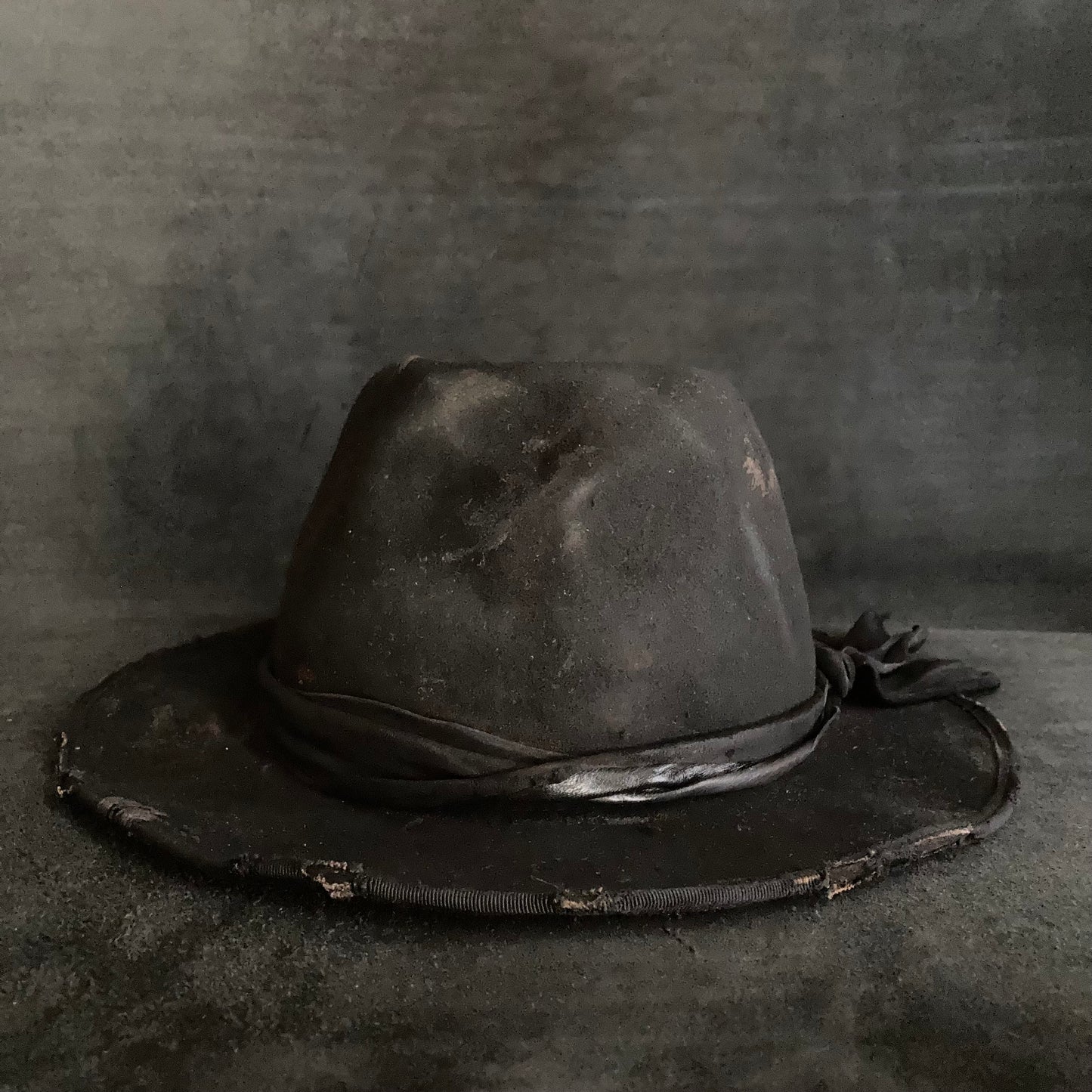 Black leather back  hat