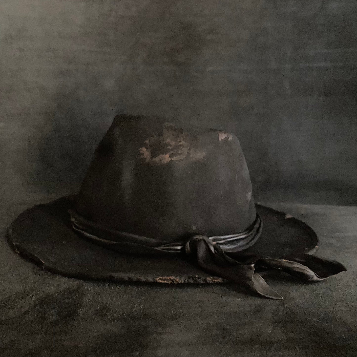 Black leather back  hat